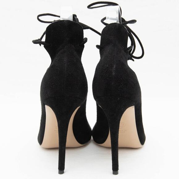 M. Gemi Designer The Marea Black Suede Strappy Stilletto Heels Size 37.5 US 7 - Picture 4 of 11